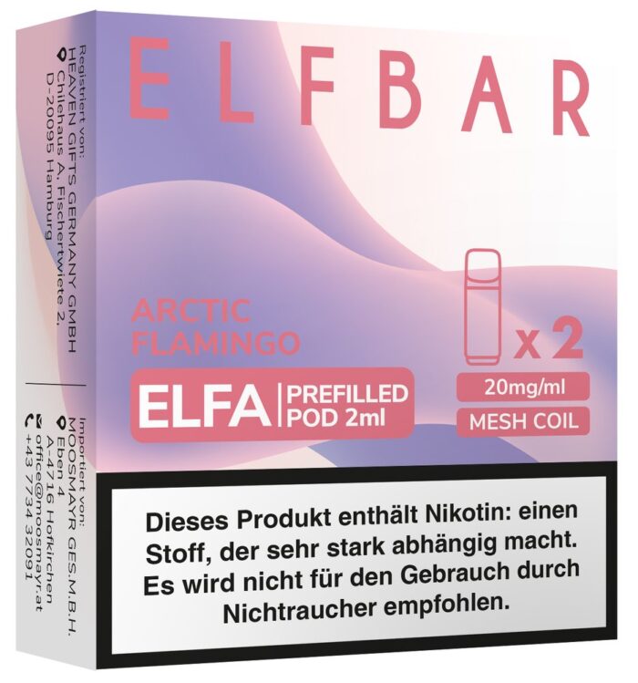 ELFBAR ELFA Pods Arctic Flamingo/Peach Ice 20mg 2 Stk.